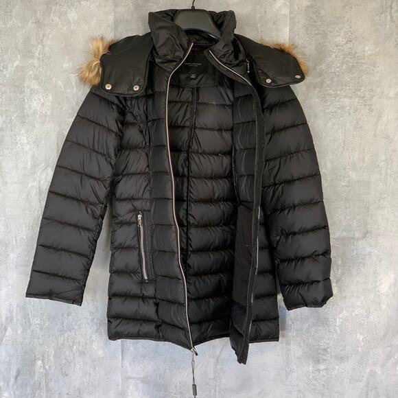 MARC NEW YORK Black Eleanor Mock Neck Full-Zip Faux-Fur Hooded Quilted Jacket - Picture 2 of 13